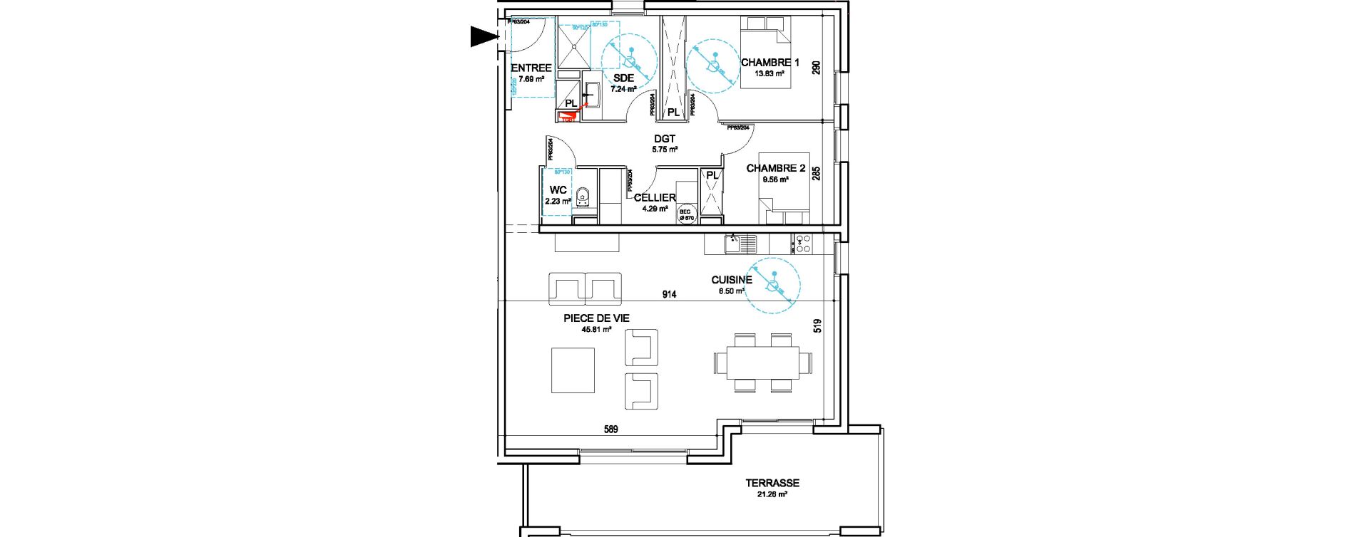 Appartement T3 de 102,90 m2 &agrave; Challans Centre