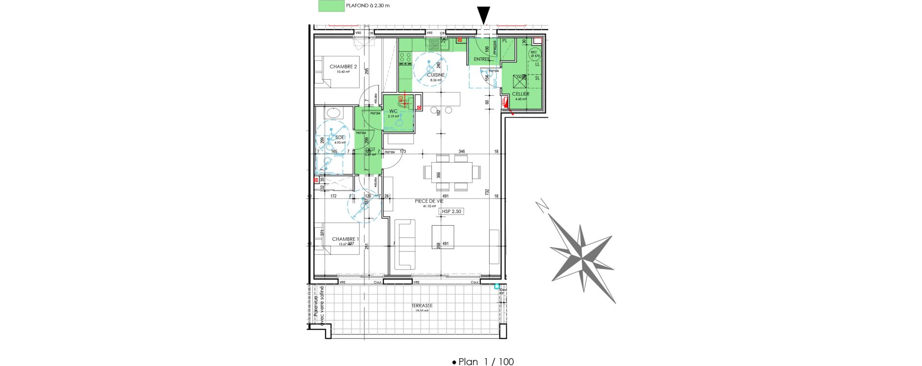 Appartement T3 de 88,62 m2 &agrave; Challans Centre