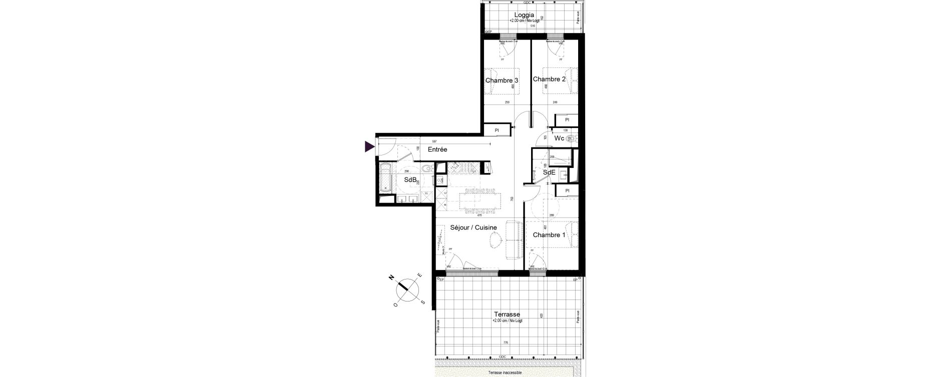 Appartement T4 de 87,44 m2 &agrave; Challans Centre
