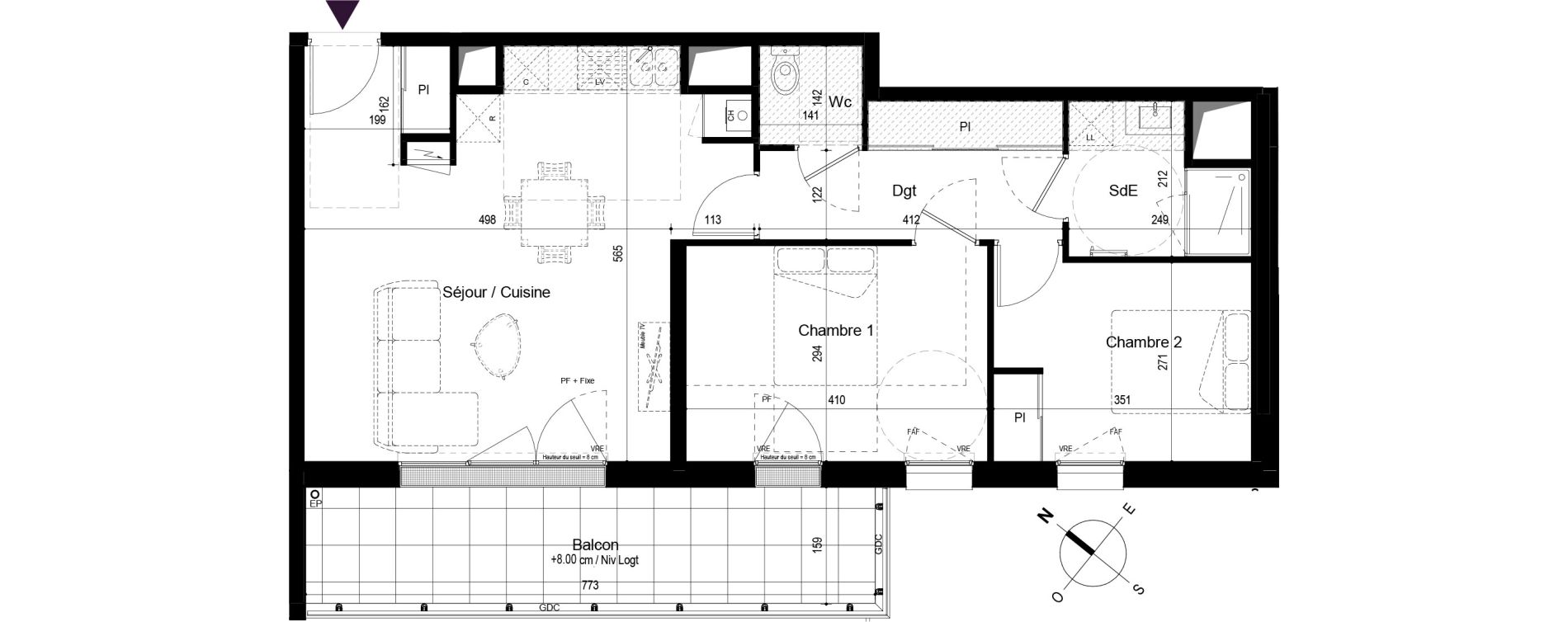 Appartement T3 de 64,46 m2 &agrave; Challans Centre