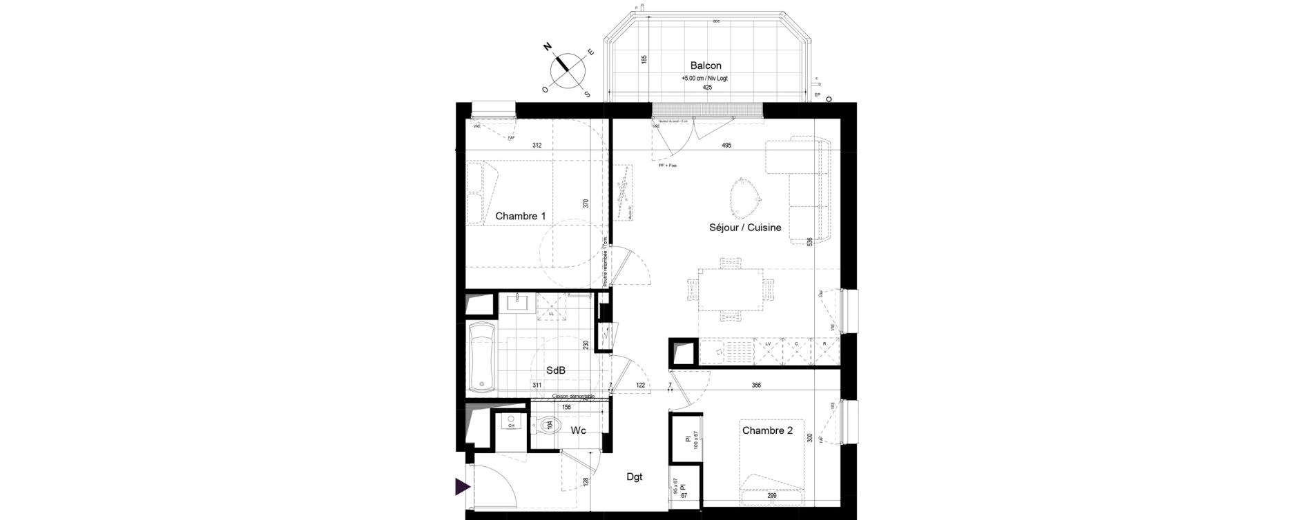 Appartement T3 de 65,00 m2 &agrave; Challans Centre