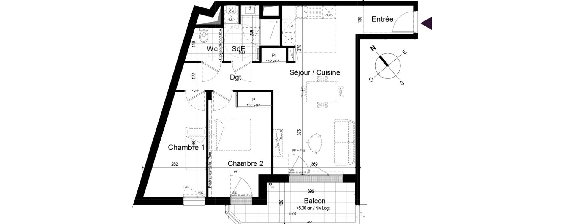 Appartement T3 de 65,11 m2 &agrave; Challans Centre