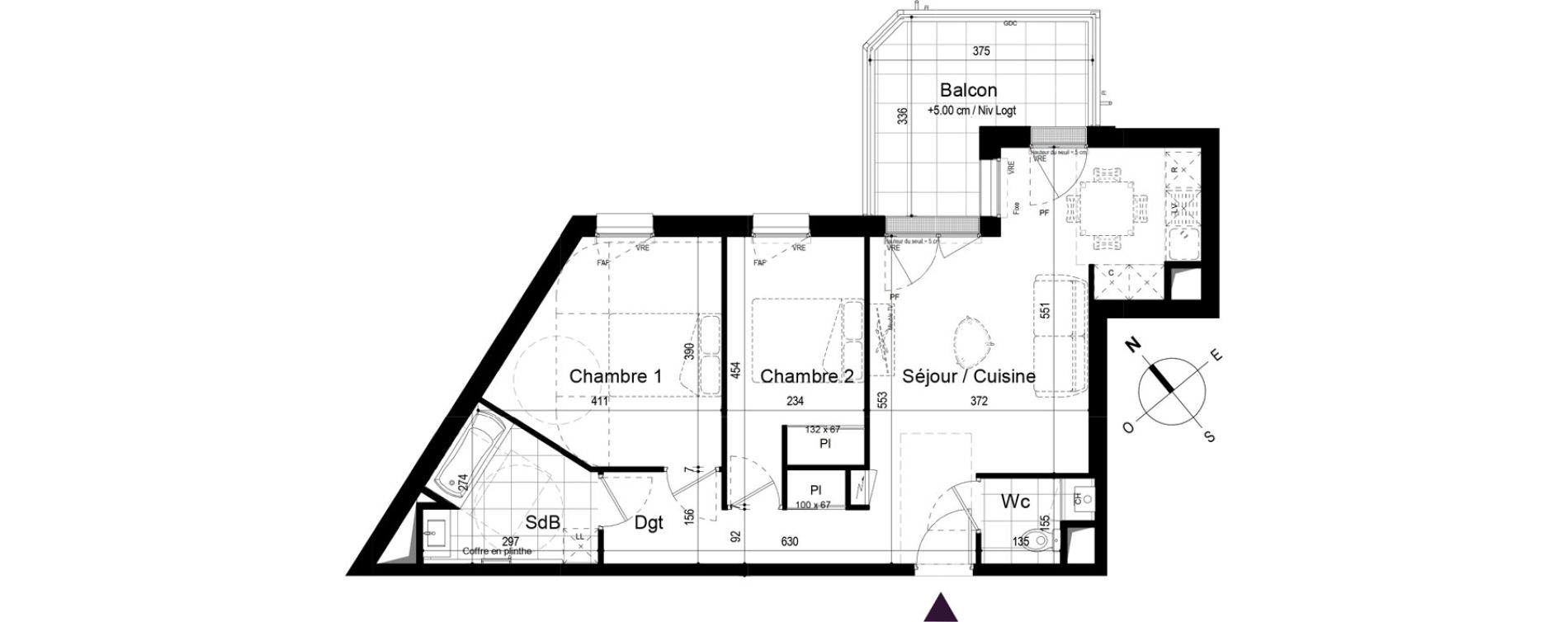 Appartement T3 de 60,94 m2 &agrave; Challans Centre