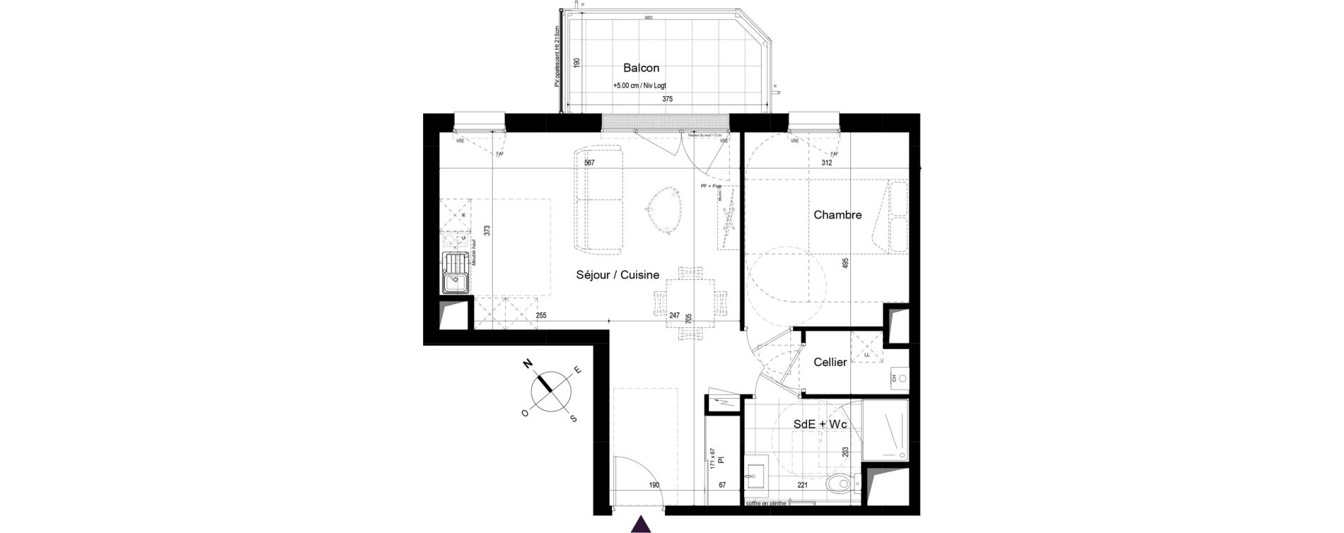 Appartement T2 de 49,11 m2 &agrave; Challans Centre