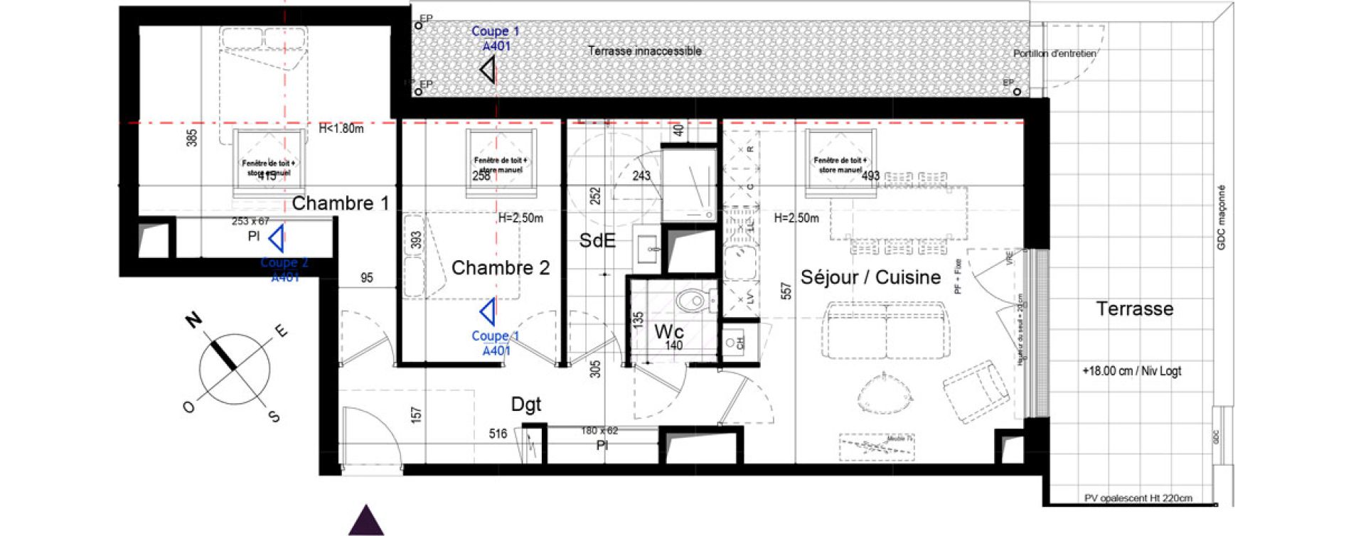 Appartement T3 de 63,27 m2 &agrave; Challans Centre