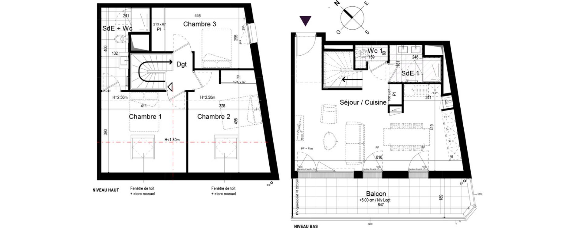 Duplex T4 de 83,47 m2 &agrave; Challans Centre