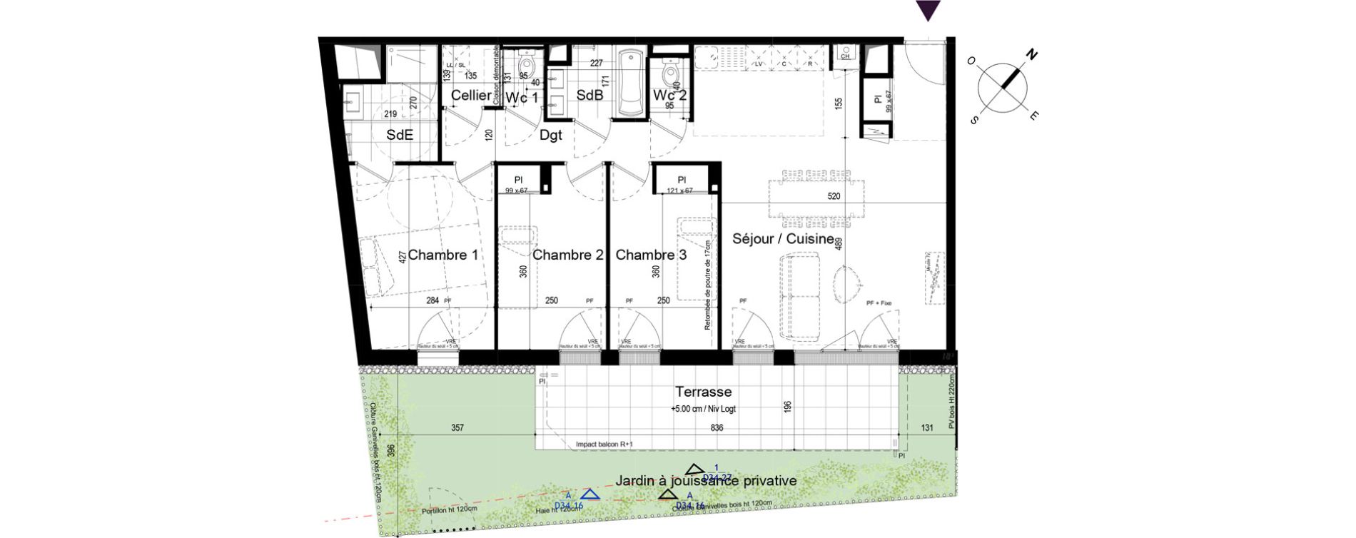 Appartement T4 de 90,72 m2 &agrave; Challans Centre