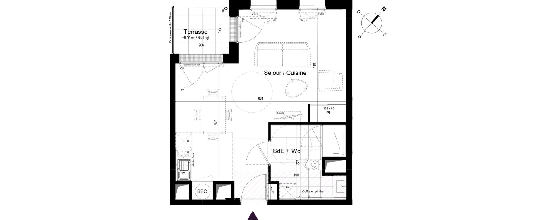 Appartement T1 de 37,50 m2 &agrave; Challans Centre