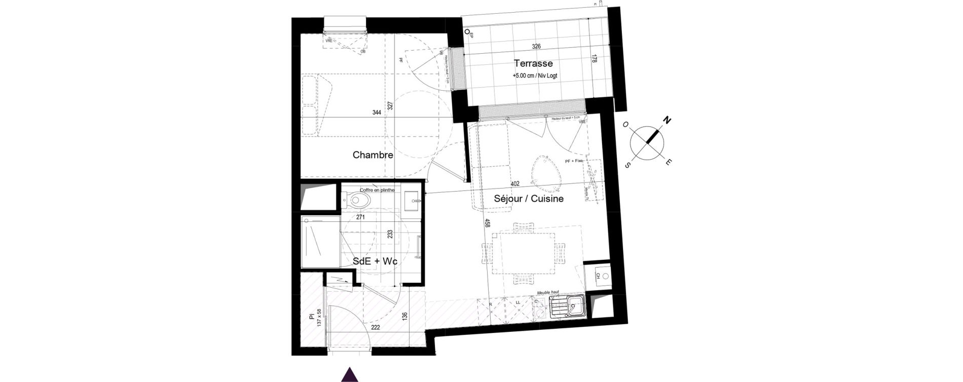 Appartement T2 de 37,58 m2 &agrave; Challans Centre