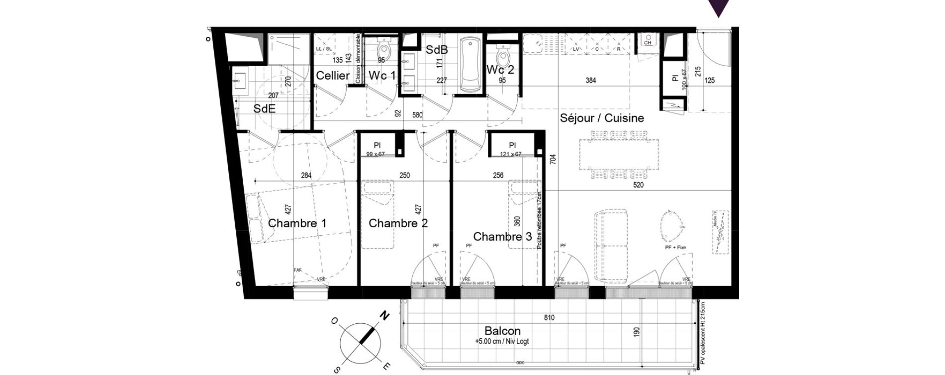 Appartement T4 de 90,71 m2 &agrave; Challans Centre