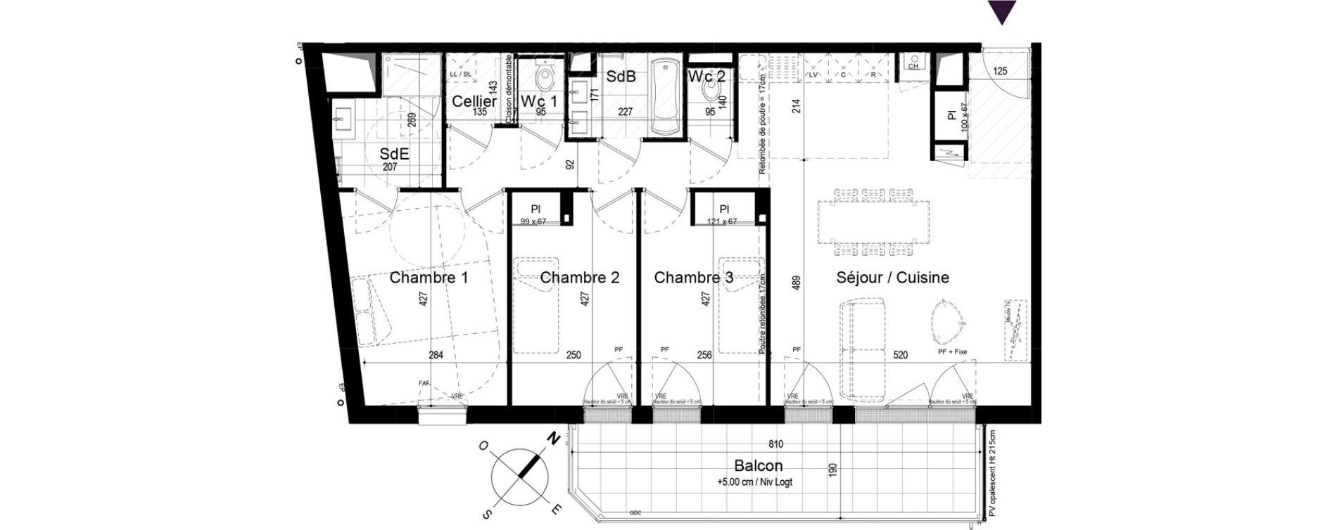 Appartement T4 de 90,71 m2 &agrave; Challans Centre