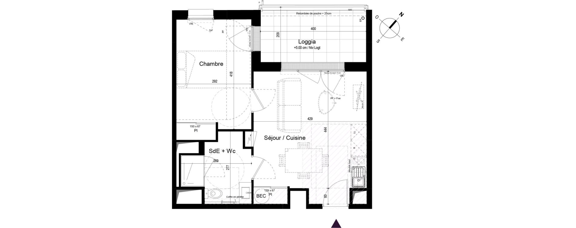 Appartement T2 de 38,85 m2 &agrave; Challans Centre