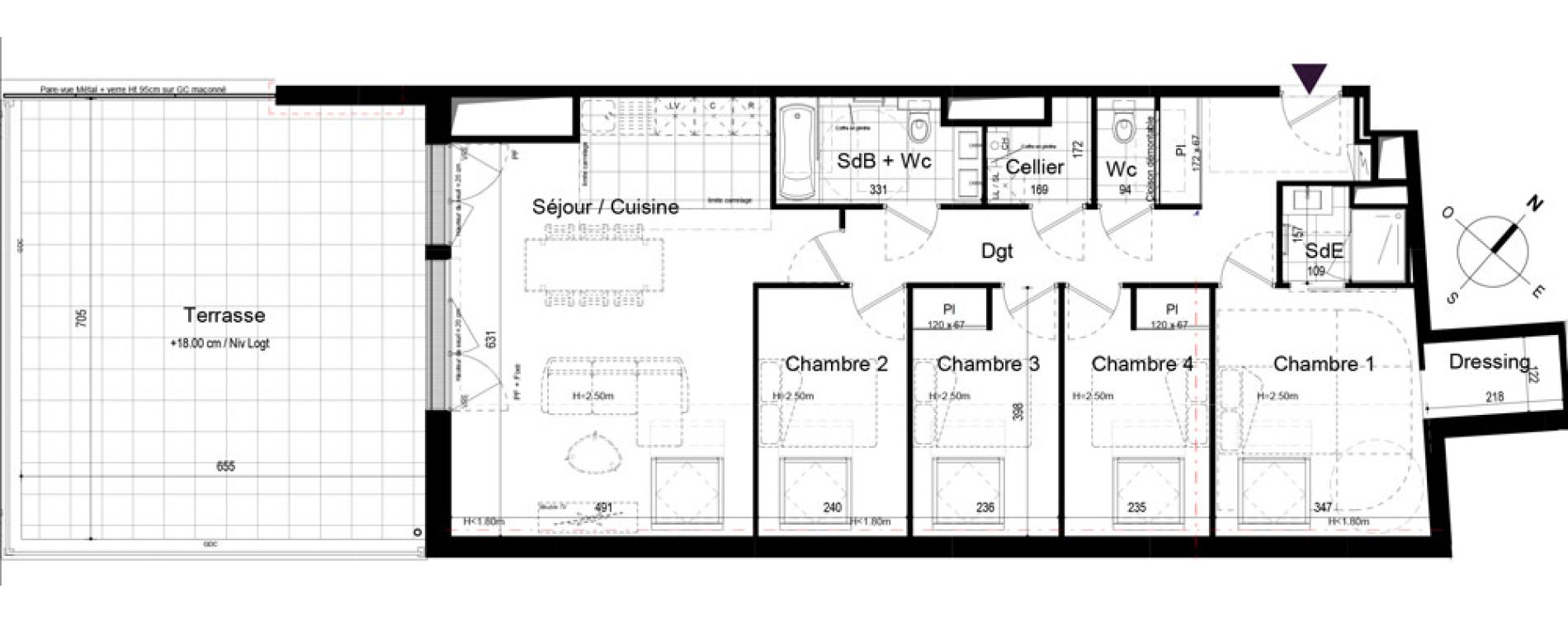 Appartement T5 de 102,41 m2 &agrave; Challans Centre
