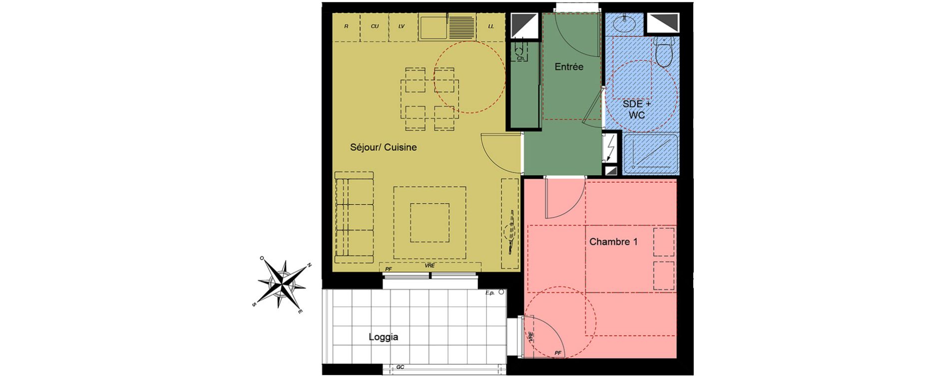Appartement T2 de 42,61 m2 &agrave; Challans Centre