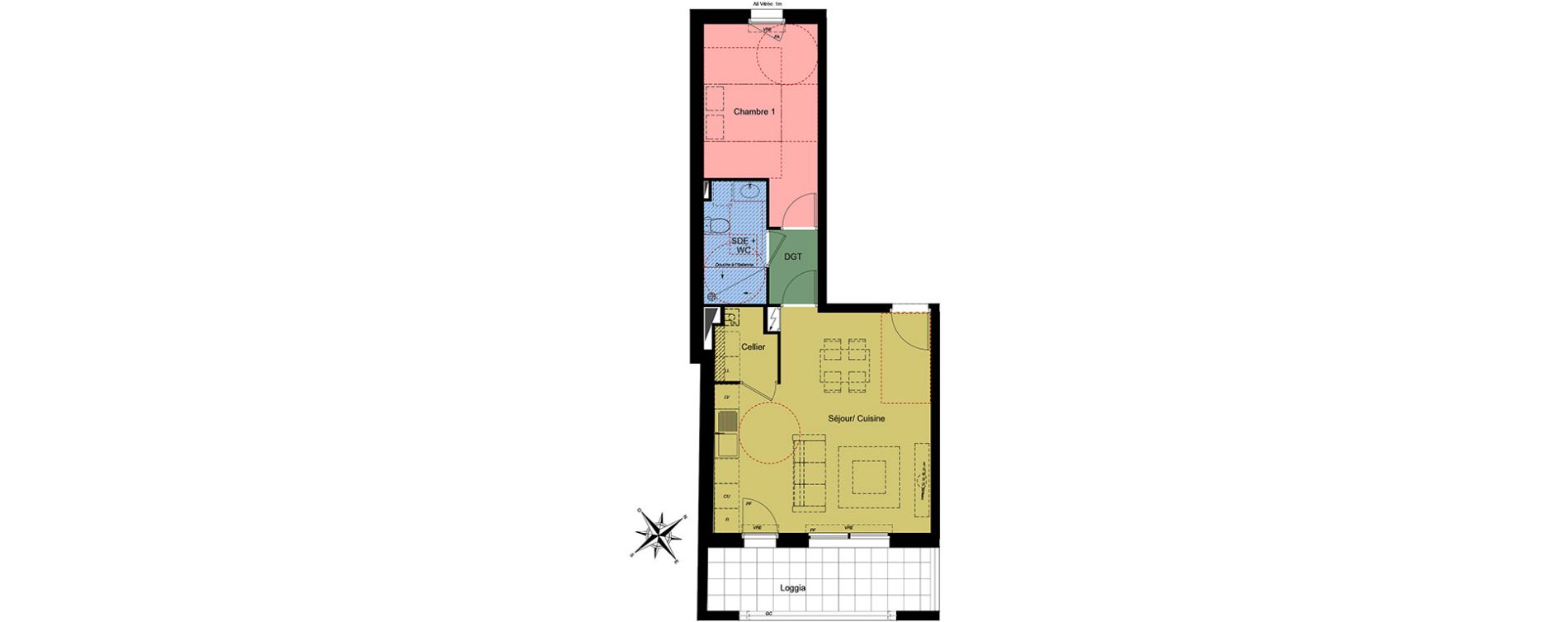 Appartement T2 de 47,20 m2 &agrave; Challans Centre