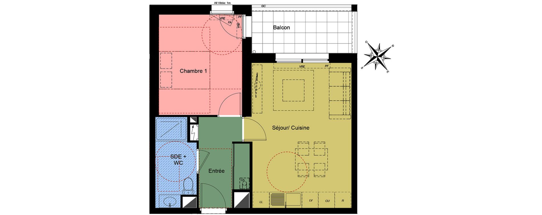 Appartement T2 de 42,23 m2 &agrave; Challans Centre