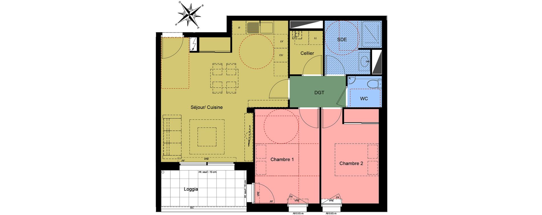 Appartement T3 de 62,45 m2 &agrave; Challans Centre