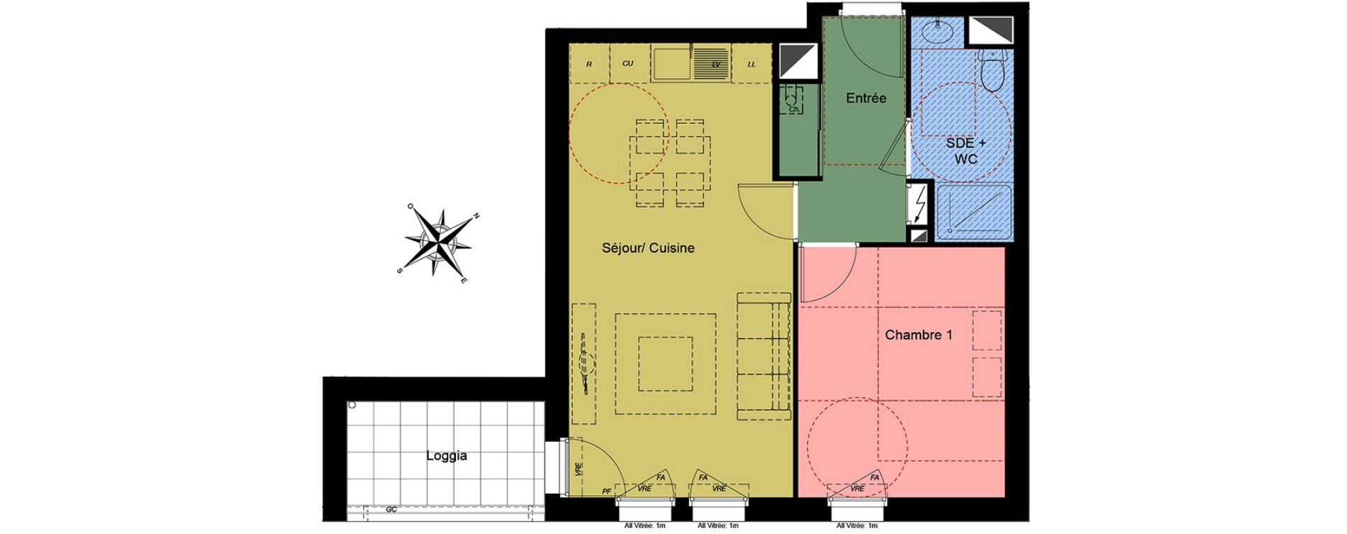 Appartement T2 de 43,81 m2 &agrave; Challans Centre