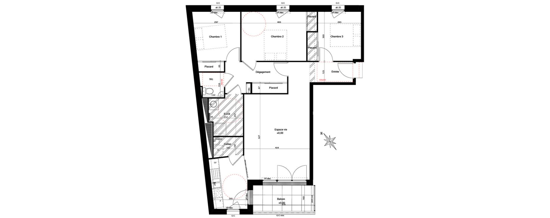 Appartement T4 de 81,40 m2 &agrave; Challans Centre