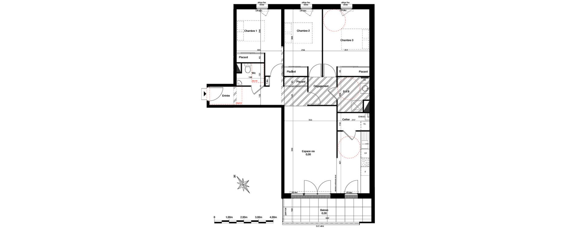 Appartement T4 de 91,81 m2 &agrave; Challans Centre