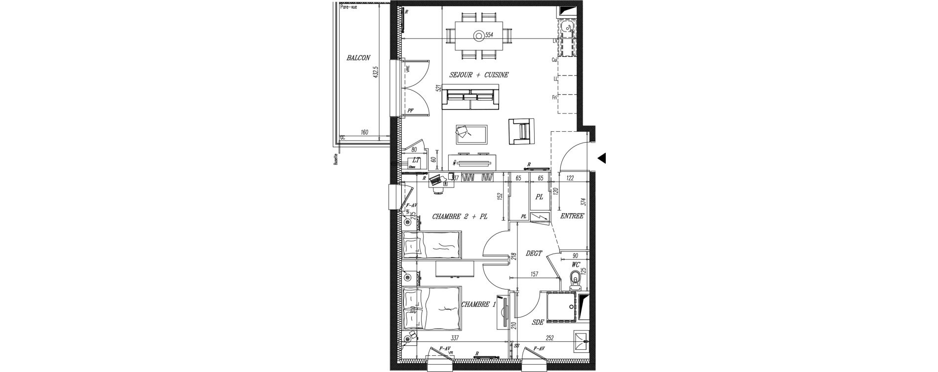 Appartement T3 de 62,65 m2 &agrave; Fontenay-Le-Comte Bouriot