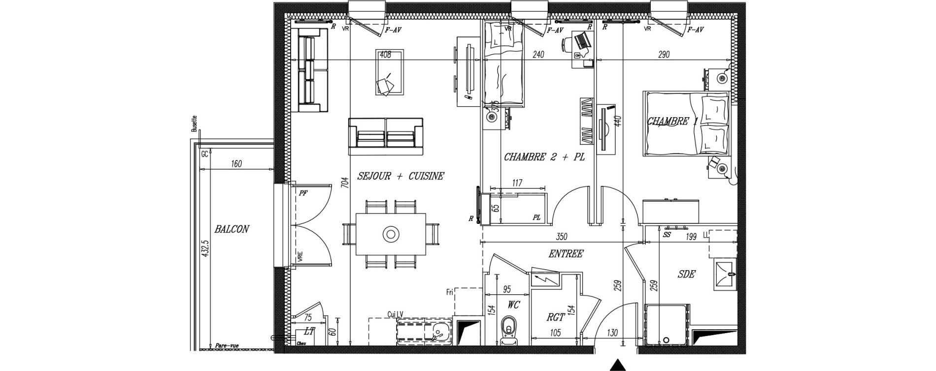 Appartement T3 de 64,92 m2 &agrave; Fontenay-Le-Comte Bouriot