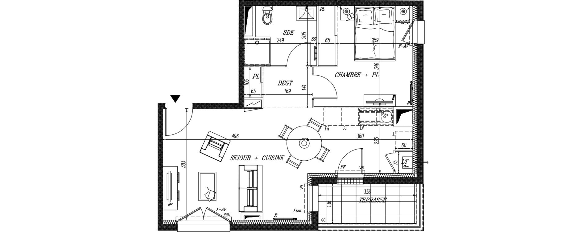 Appartement T2 de 45,51 m2 &agrave; Fontenay-Le-Comte Bouriot