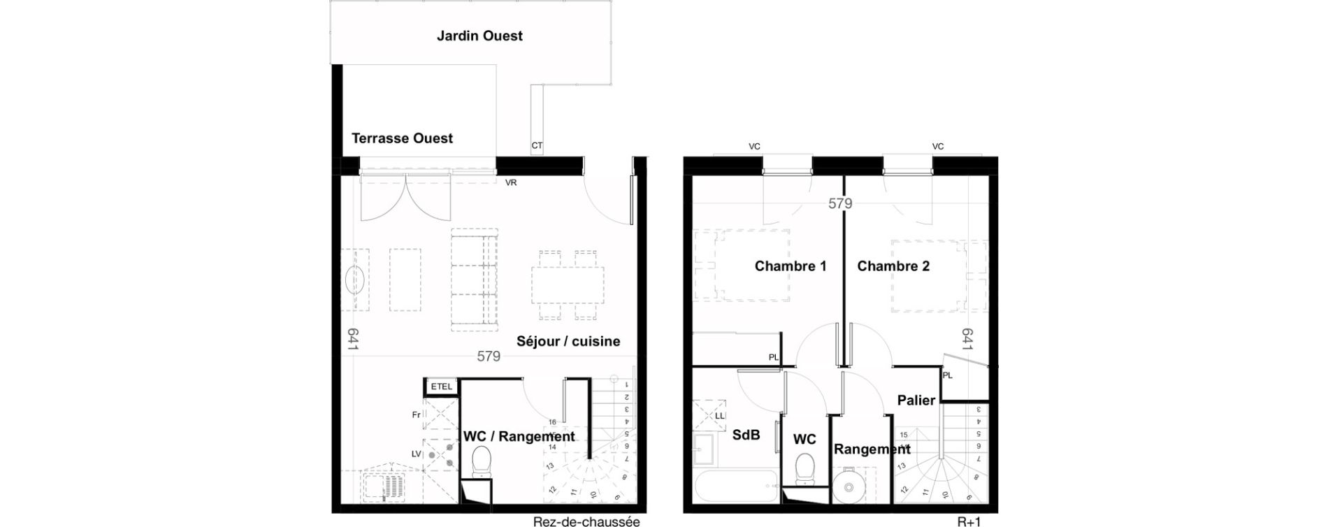 Duplex T3 de 66,35 m2 &agrave; Jard-Sur-Mer Centre