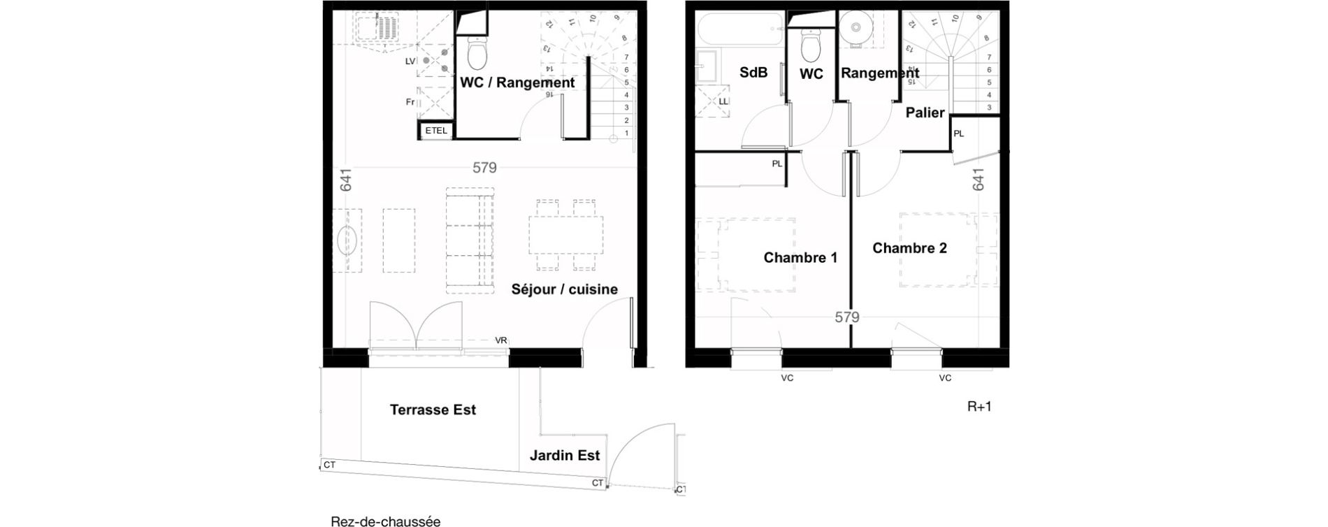 Duplex T3 de 66,34 m2 &agrave; Jard-Sur-Mer Centre