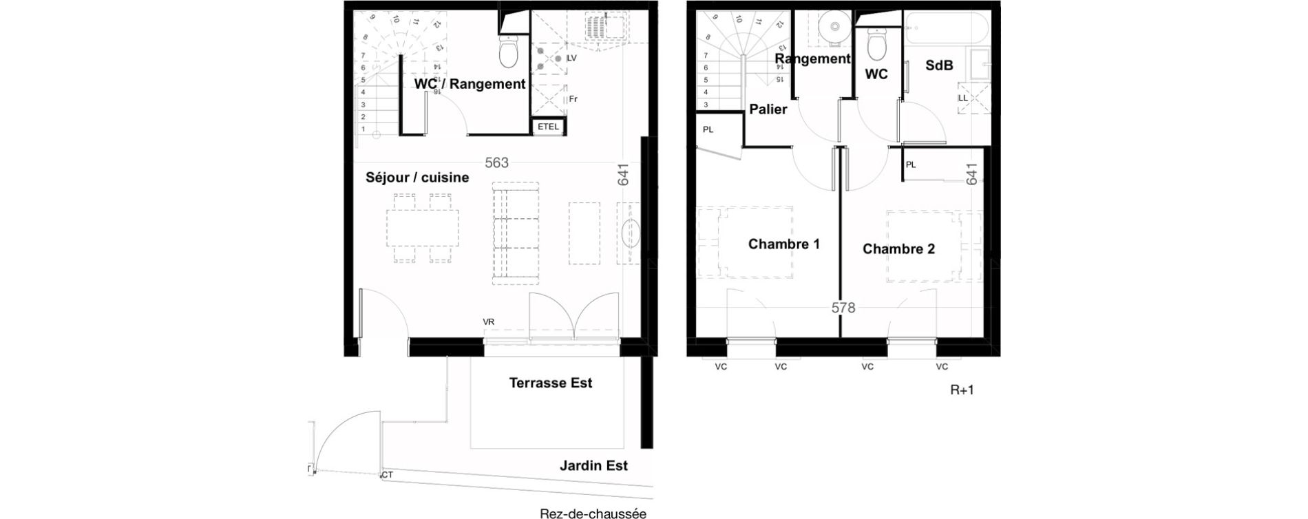Duplex T3 de 65,08 m2 &agrave; Jard-Sur-Mer Centre
