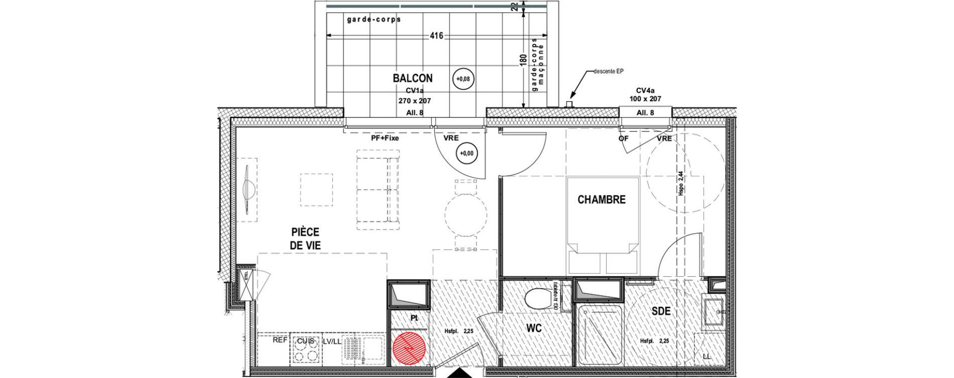 Appartement T2 de 39,39 m2 &agrave; La Roche-Sur-Yon Pentagone