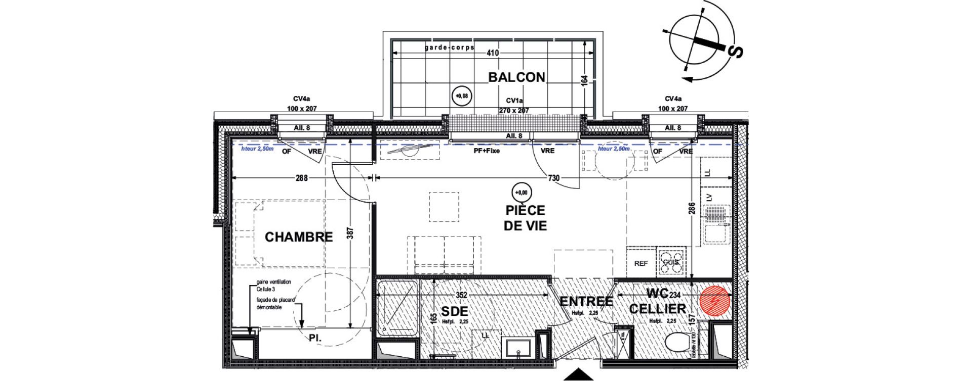 Appartement T2 de 43,68 m2 &agrave; La Roche-Sur-Yon Pentagone