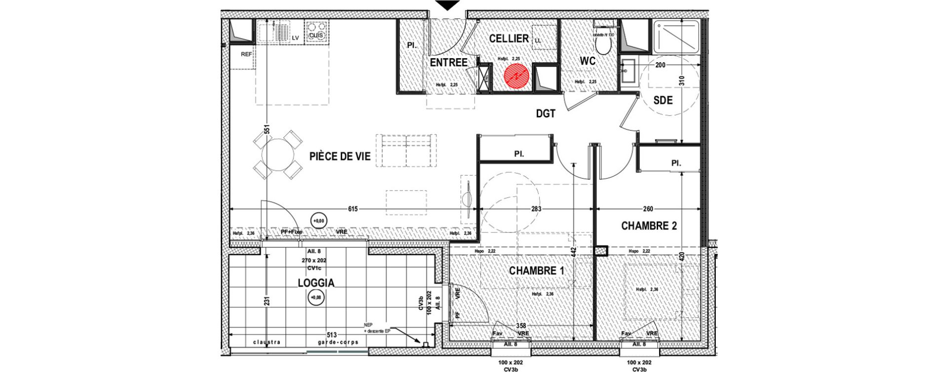 Appartement T3 de 76,40 m2 &agrave; La Roche-Sur-Yon Pentagone