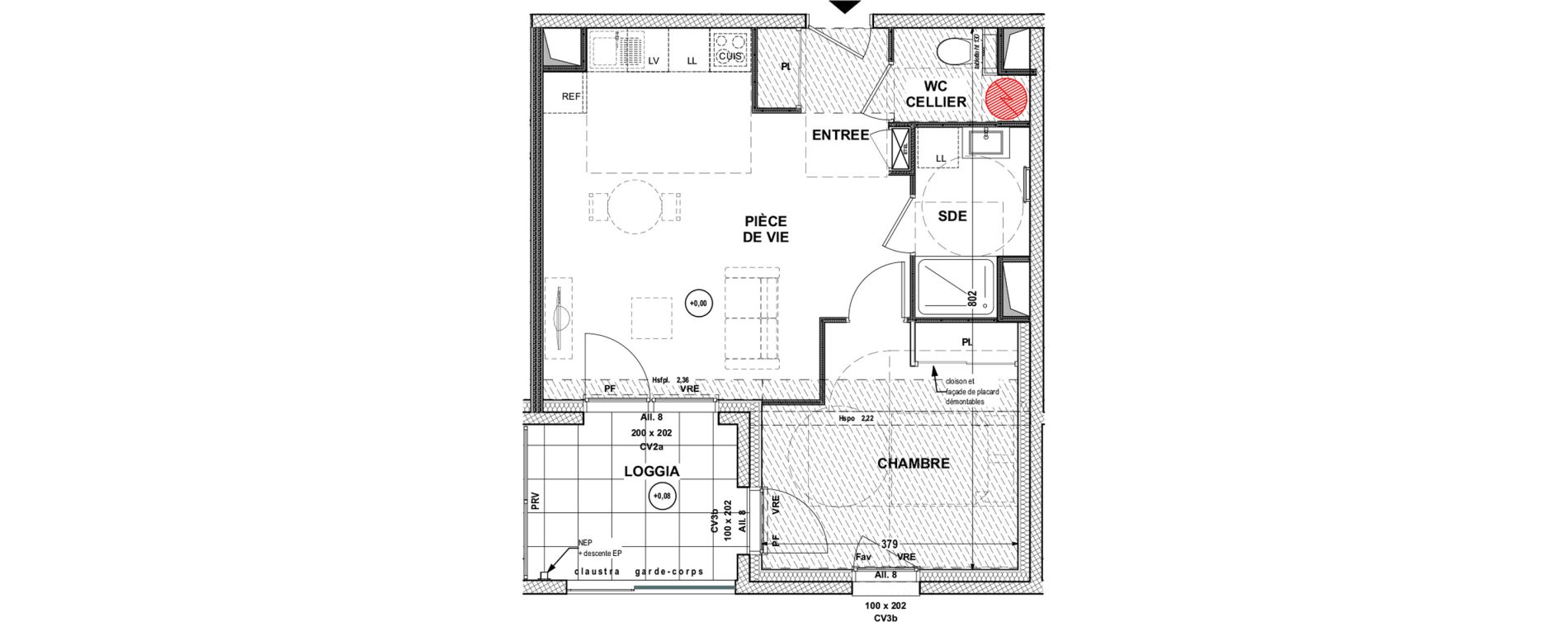 Appartement T2 de 46,47 m2 &agrave; La Roche-Sur-Yon Pentagone