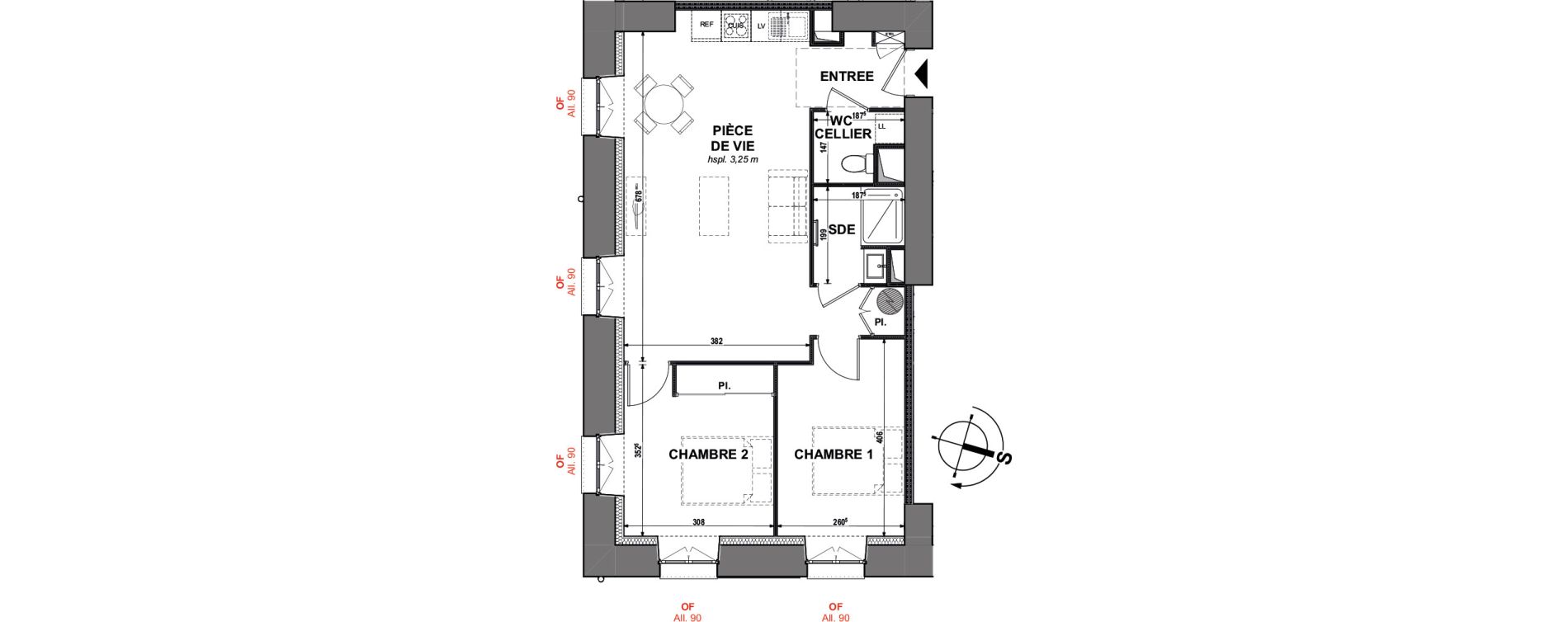 Appartement T3 de 58,41 m2 &agrave; La Roche-Sur-Yon Pentagone