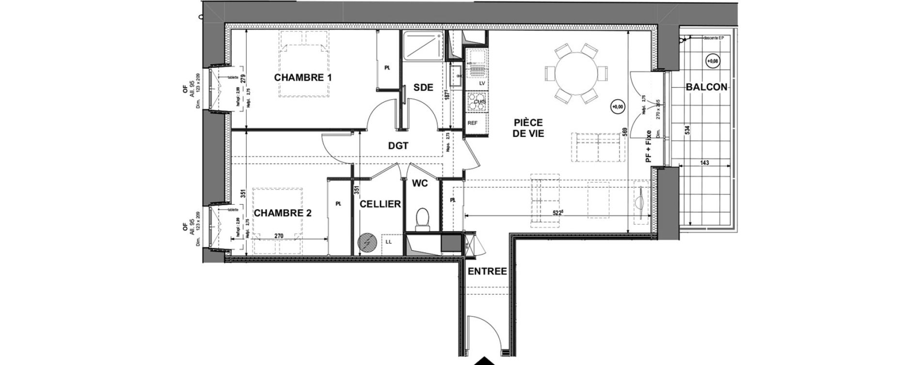Appartement T3 de 73,04 m2 &agrave; La Roche-Sur-Yon Pentagone