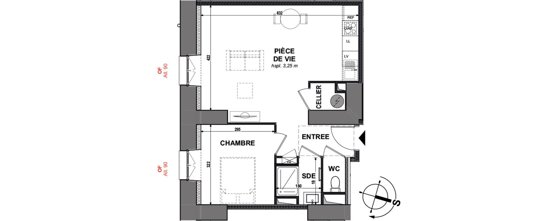 Appartement T2 de 44,92 m2 &agrave; La Roche-Sur-Yon Pentagone