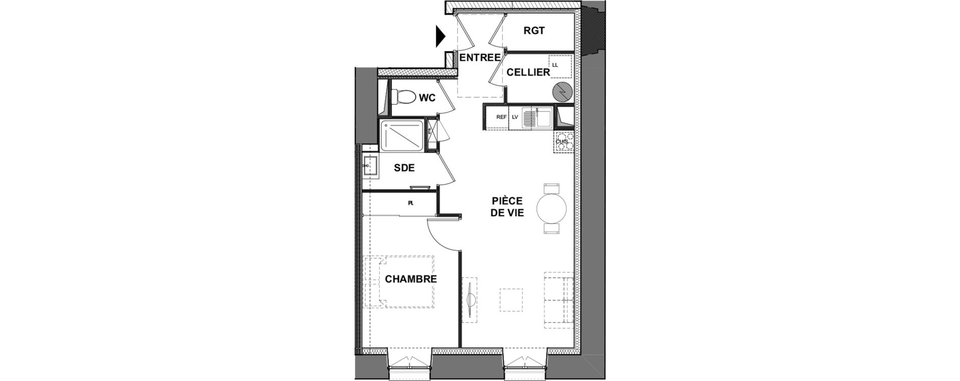 Appartement T2 de 43,46 m2 &agrave; La Roche-Sur-Yon Pentagone