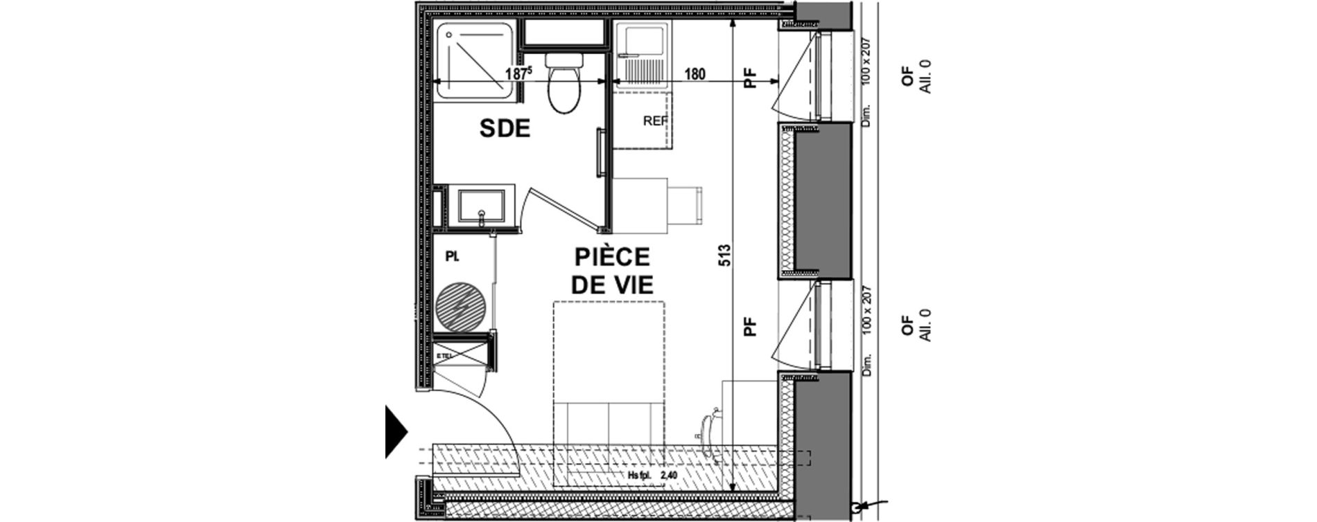 Appartement T1 de 18,76 m2 &agrave; La Roche-Sur-Yon Pentagone