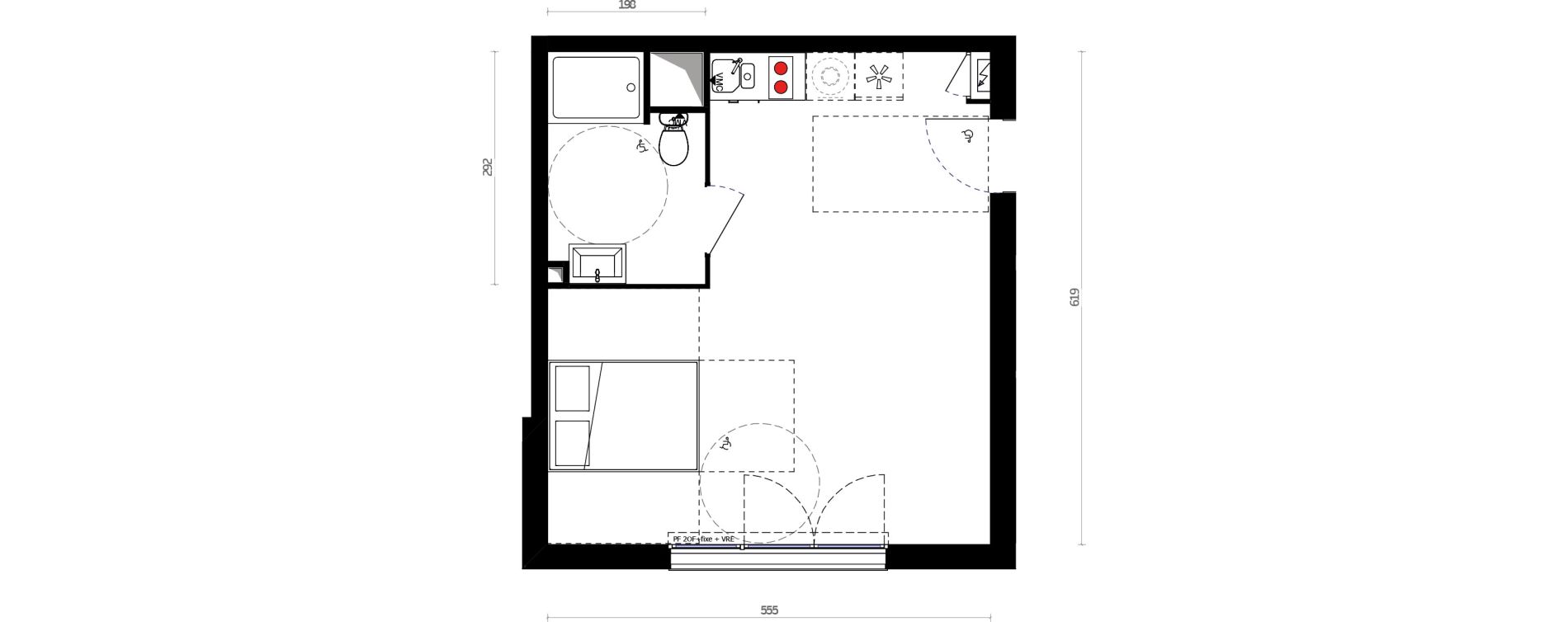 Appartement T1 de 33,20 m2 &agrave; La Roche-Sur-Yon Mon repos - terres noires - forges - branly