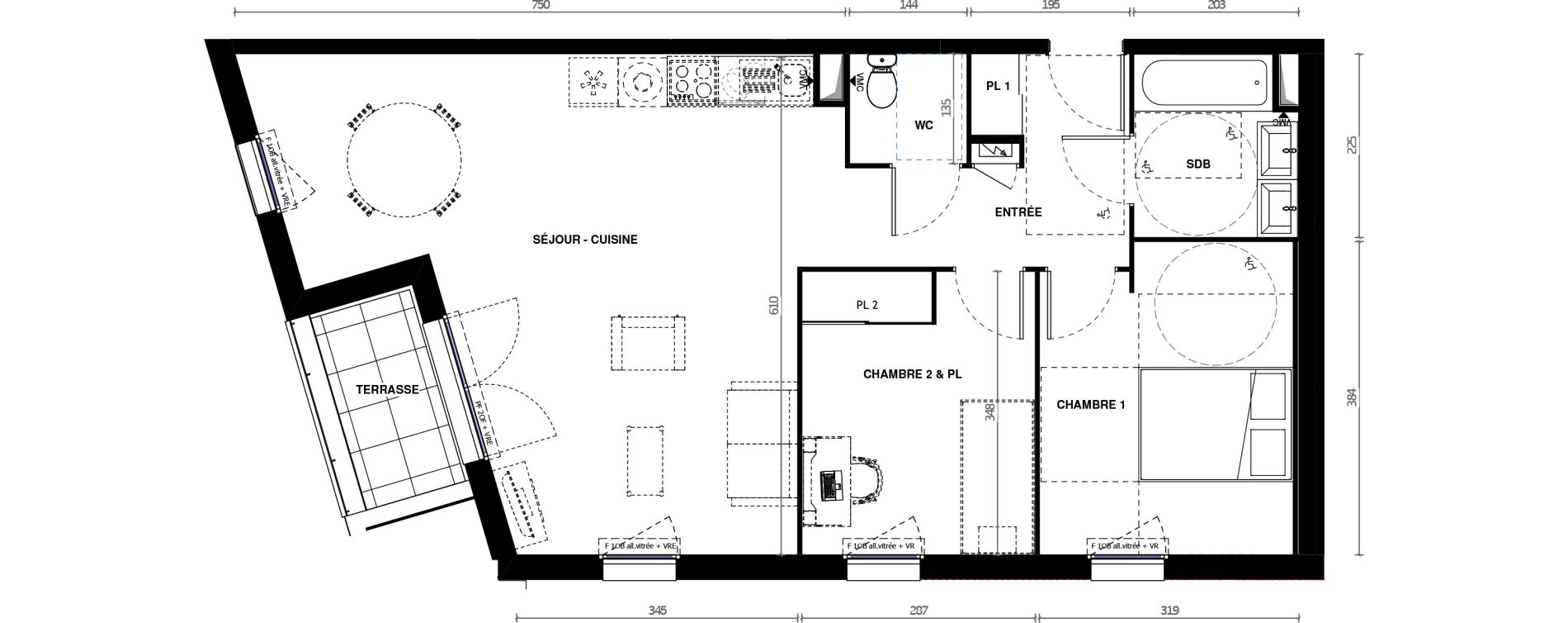 Appartement T3 de 67,20 m2 &agrave; La Roche-Sur-Yon Mon repos - terres noires - forges - branly