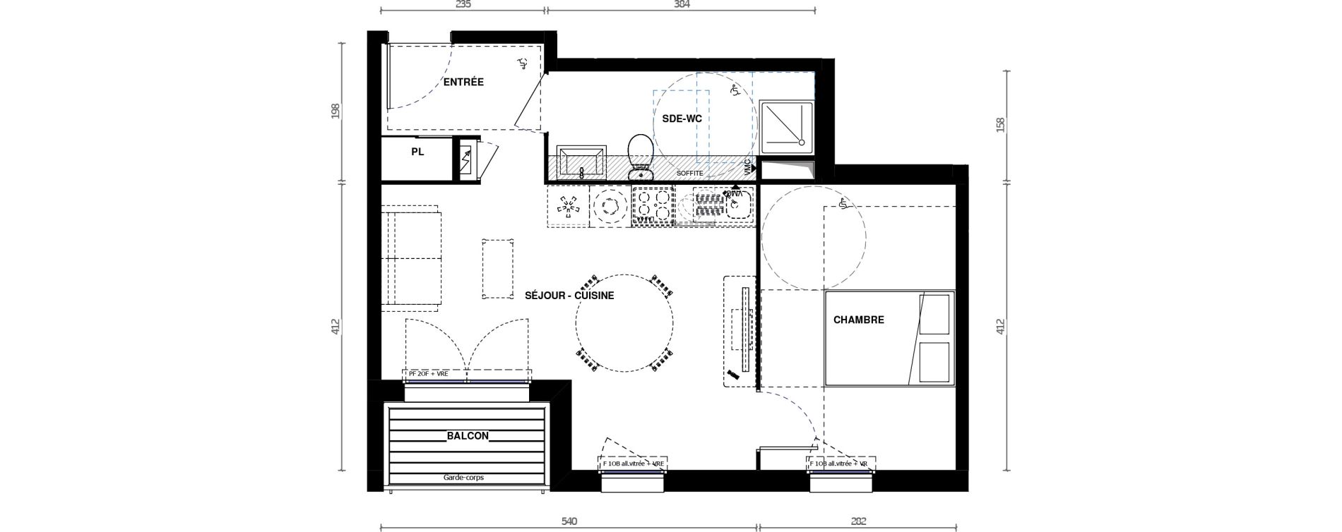 Appartement T2 de 40,50 m2 &agrave; La Roche-Sur-Yon Mon repos - terres noires - forges - branly