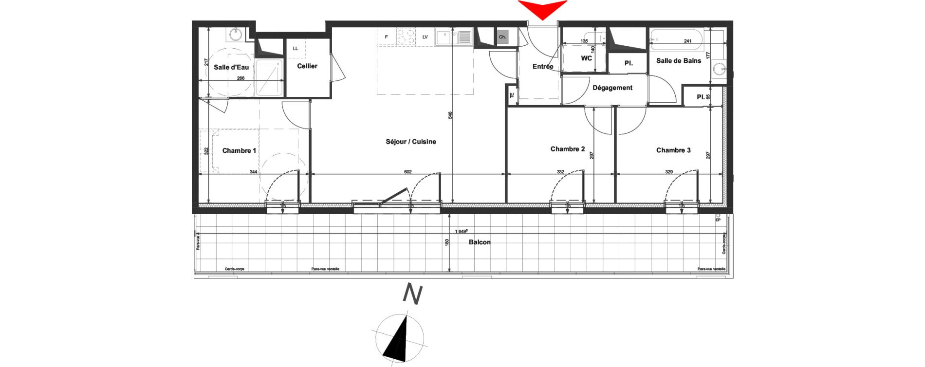 Appartement T4 de 83,69 m2 &agrave; La Roche-Sur-Yon La vigne aux roses