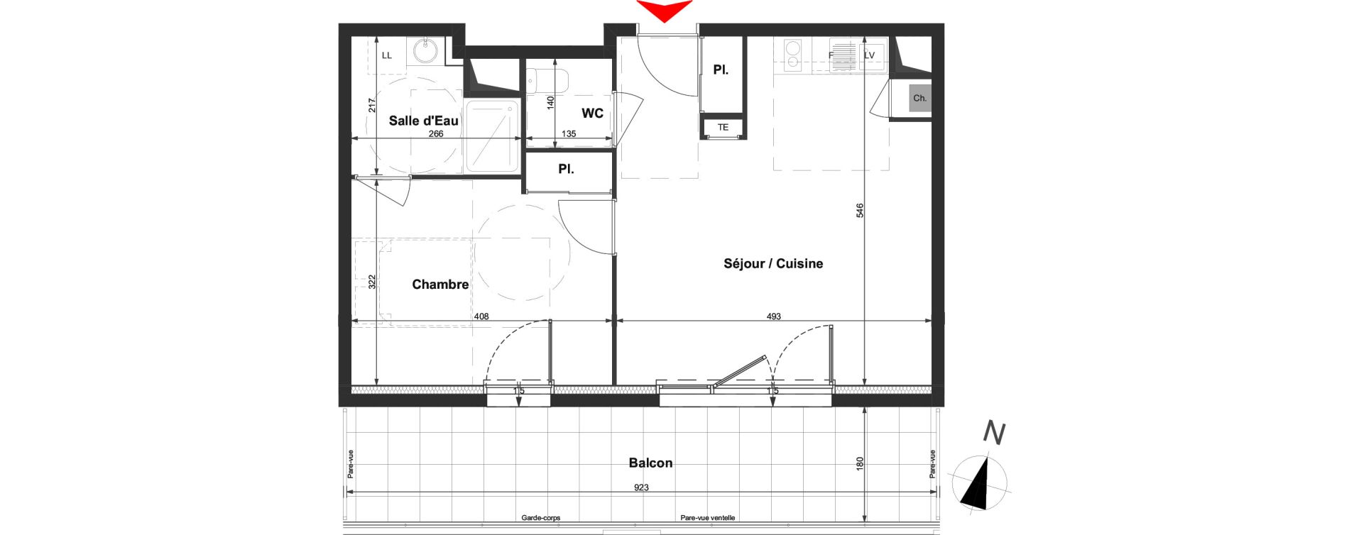 Appartement T2 de 46,37 m2 &agrave; La Roche-Sur-Yon La vigne aux roses