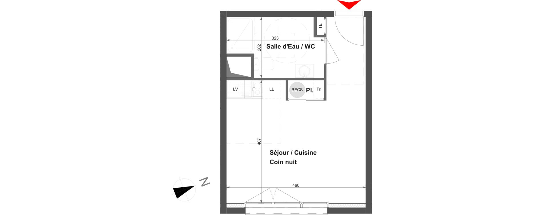 Appartement T1 de 26,90 m2 &agrave; La Roche-Sur-Yon La vigne aux roses