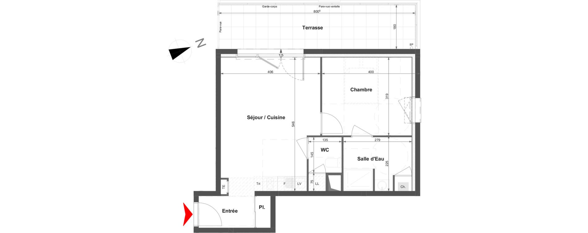 Appartement T2 de 44,95 m2 &agrave; La Roche-Sur-Yon La vigne aux roses