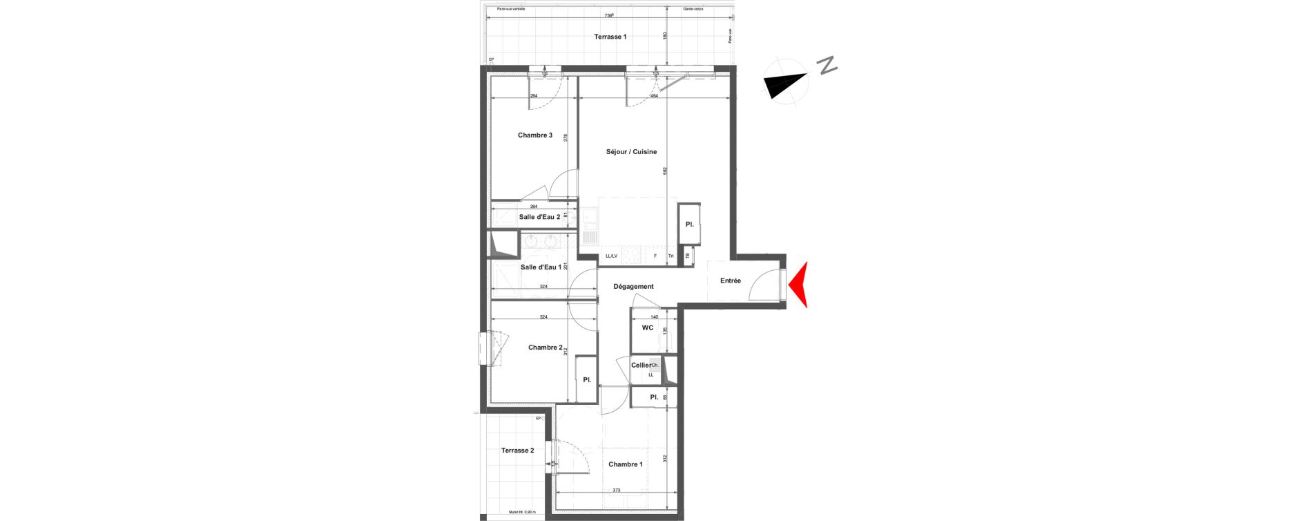 Appartement T4 de 78,74 m2 &agrave; La Roche-Sur-Yon La vigne aux roses