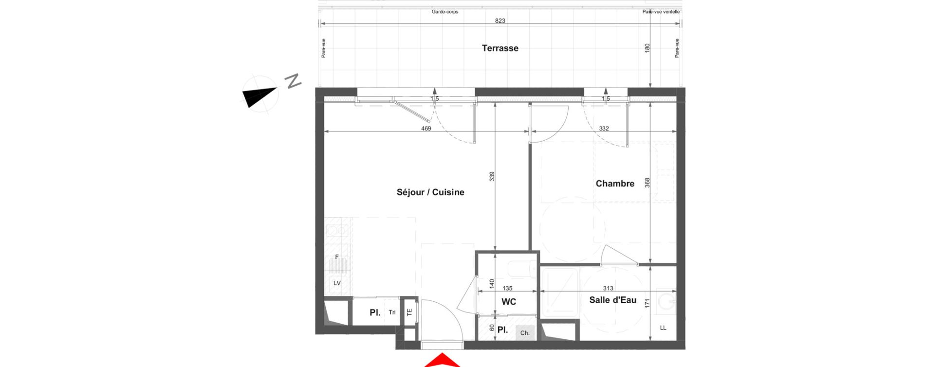 Appartement T2 de 41,35 m2 &agrave; La Roche-Sur-Yon La vigne aux roses