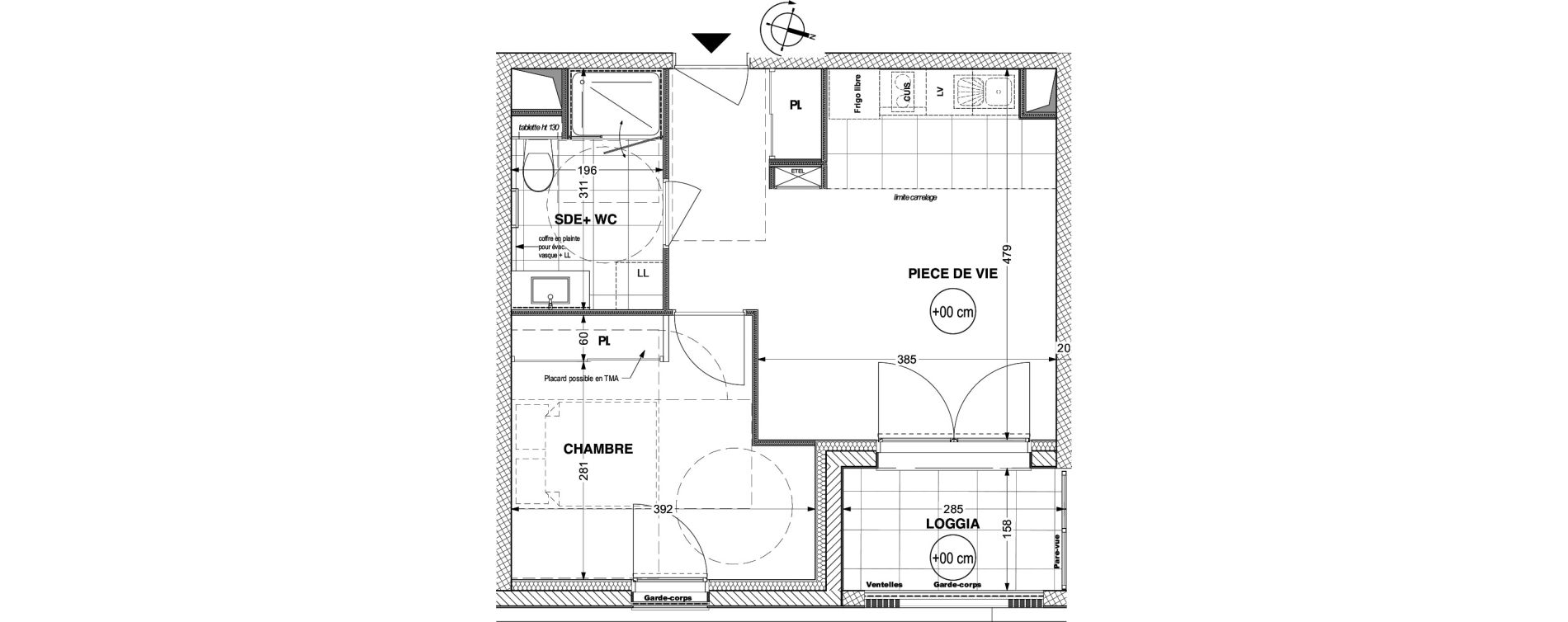 Appartement T2 de 38,80 m2 &agrave; La Roche-Sur-Yon Pentagone