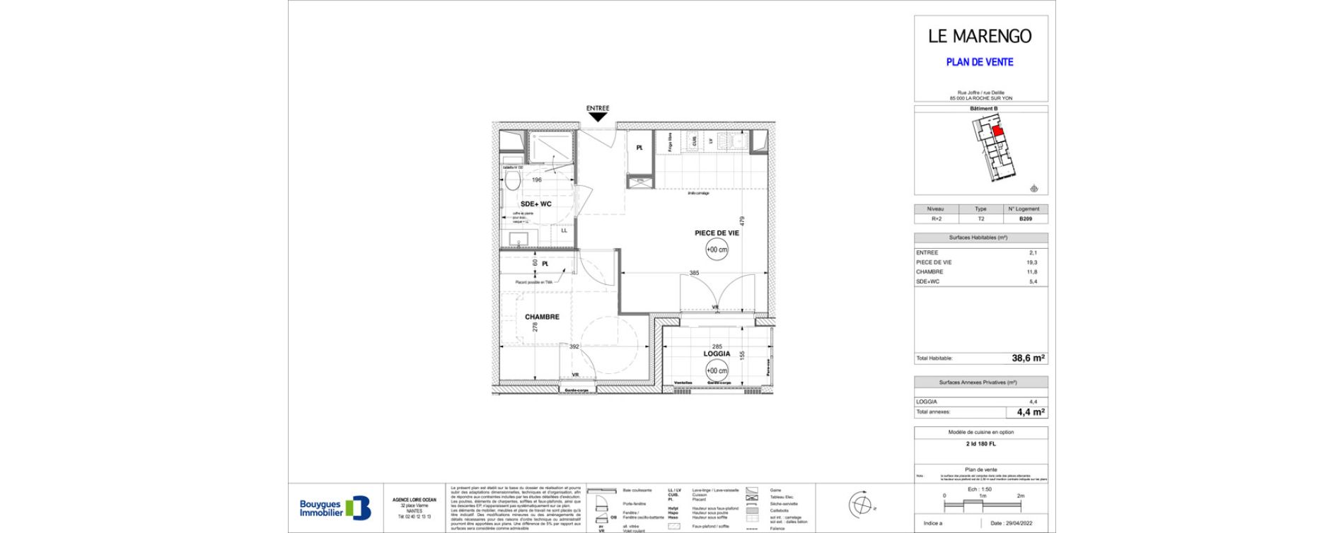 Appartement T2 de 38,80 m2 &agrave; La Roche-Sur-Yon Pentagone